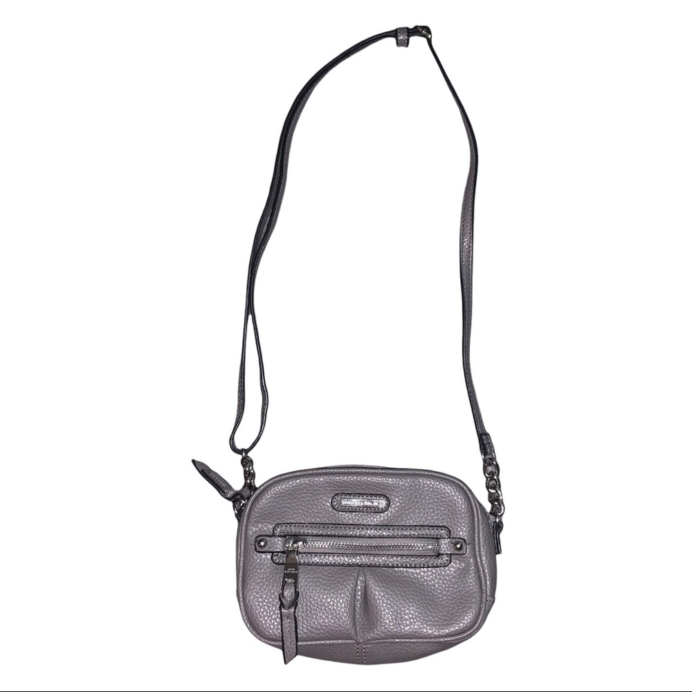 Dana Buchman Grey Faux Leather Mini Crossbody Purse